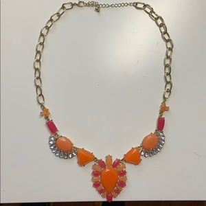 Francesca’s pink and orange statement necklace!!
